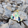 Load image into Gallery viewer, Each Canada shaped pendant measures 1.75" on the longest/widest edge. Additionally is the keyring and one jump ring.
