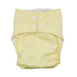 Load image into Gallery viewer, Cloth diaper in "Vanilla butter" yellow with white buttons
